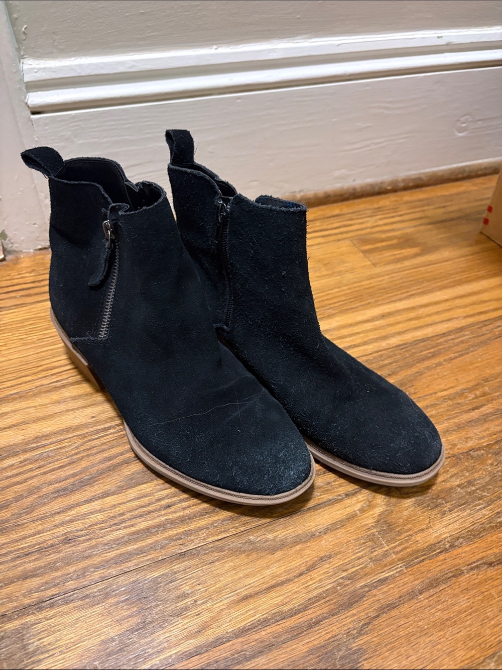 Black Suede Ankle Boots - Classic Side-Zip Chelsea Style